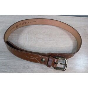 Beretta Leather Belt Brown Made in USA Hunting Outdoor Size 40